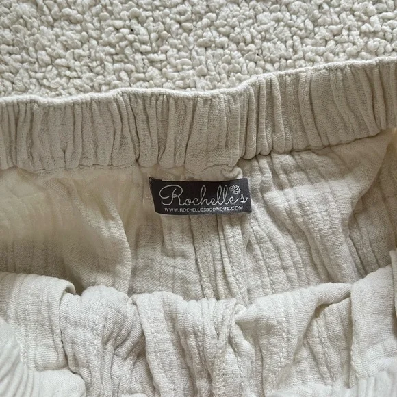 Women's High Waist Beige summer Shorts S - Picture 2 of 6